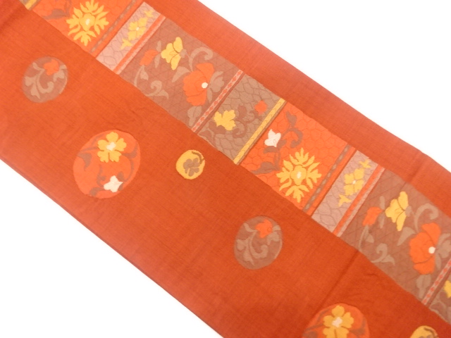 JAPANESE FUKURO OBI / WOVEN FLOWER ARABESQUE